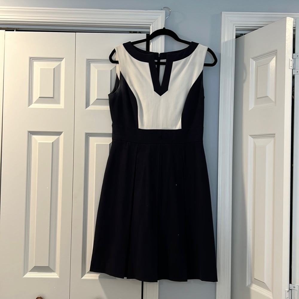 Tahari Navy Cotton Dress